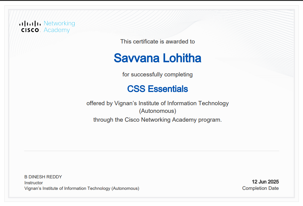 CSS Certificate